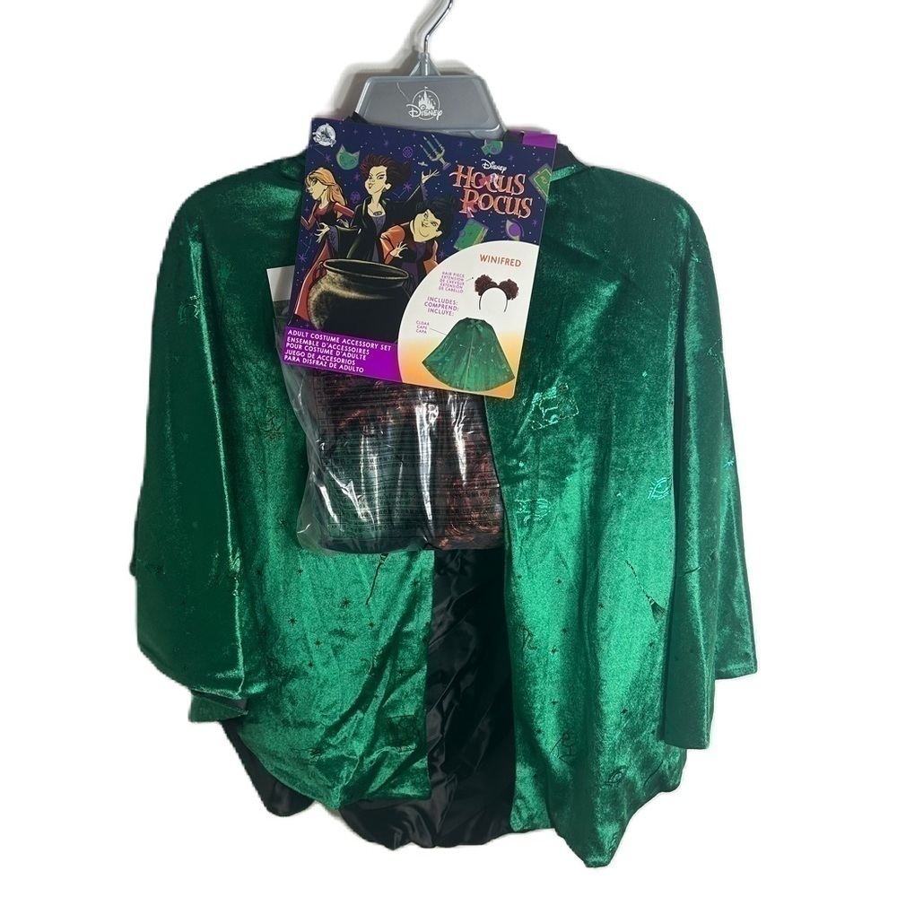 Disney Hocus Pocus Winifred Adult Costume Set NEW Cape Hair Piece Halloween